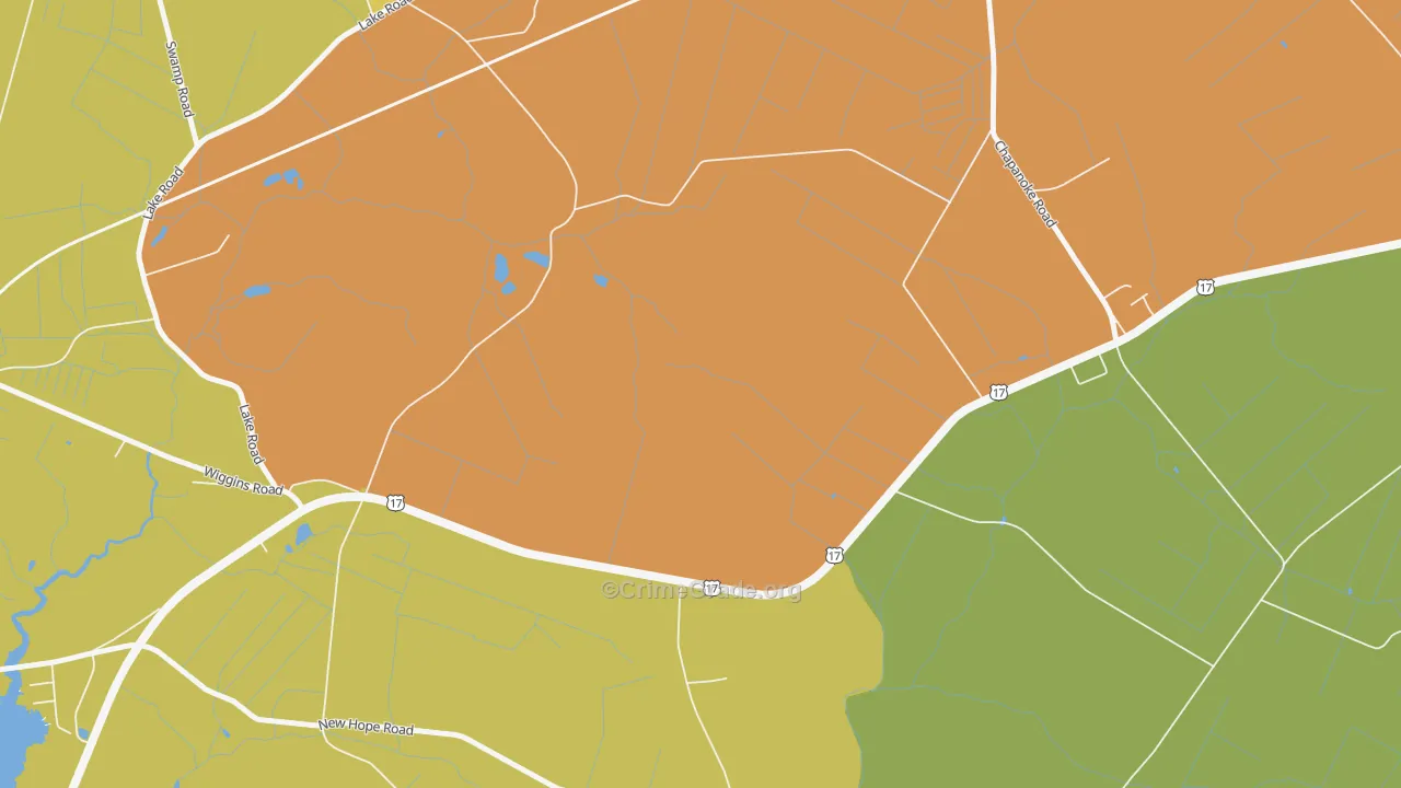 Durants Neck, NC Map of Burglary Rates