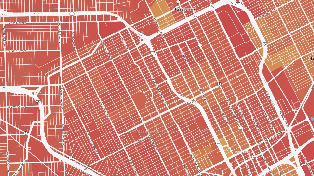 Durfee, Detroit, MI Map of Burglary Rates