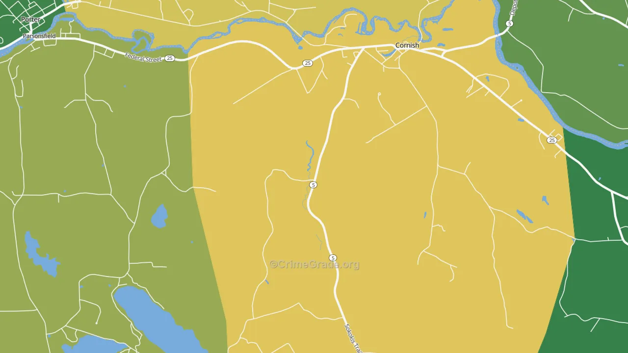 Durgintown, ME Map of Burglary Rates