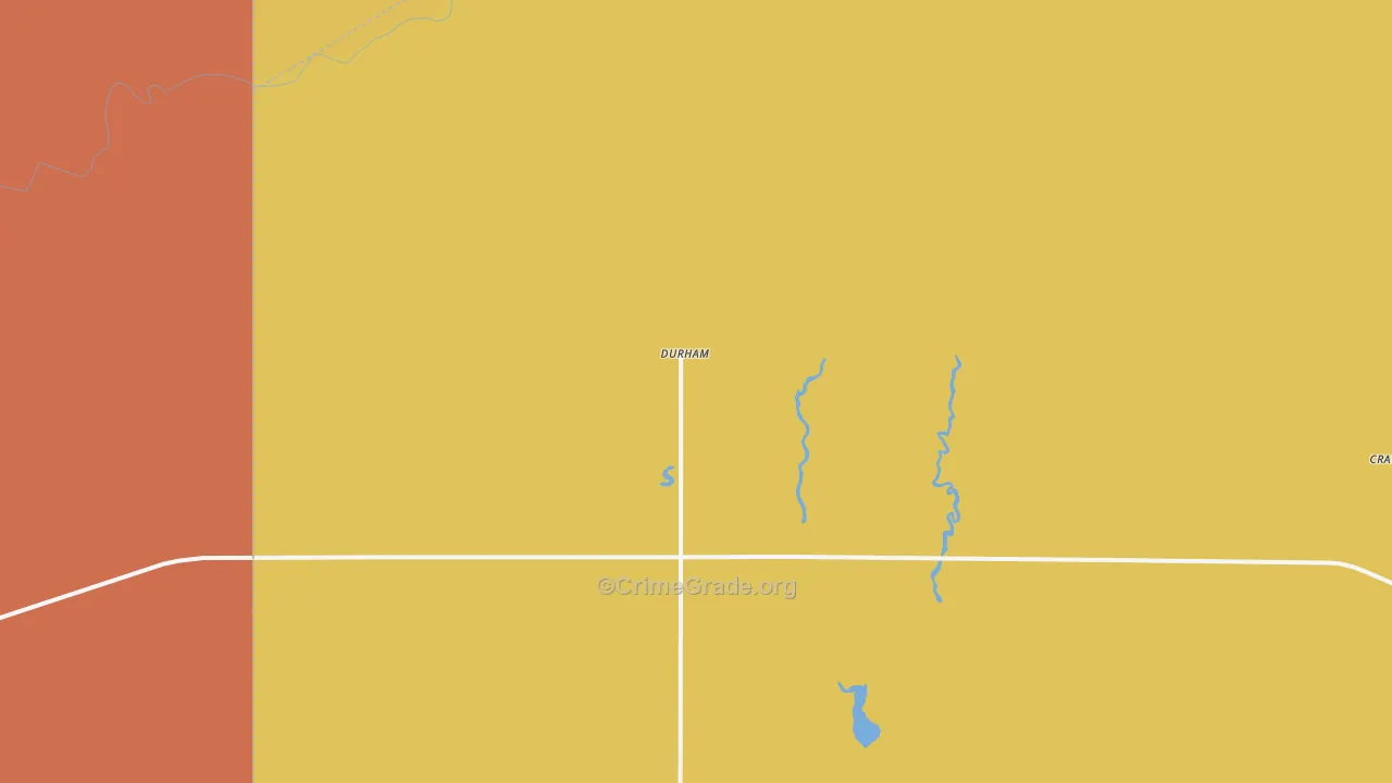 Durham, OK Map of Burglary Rates