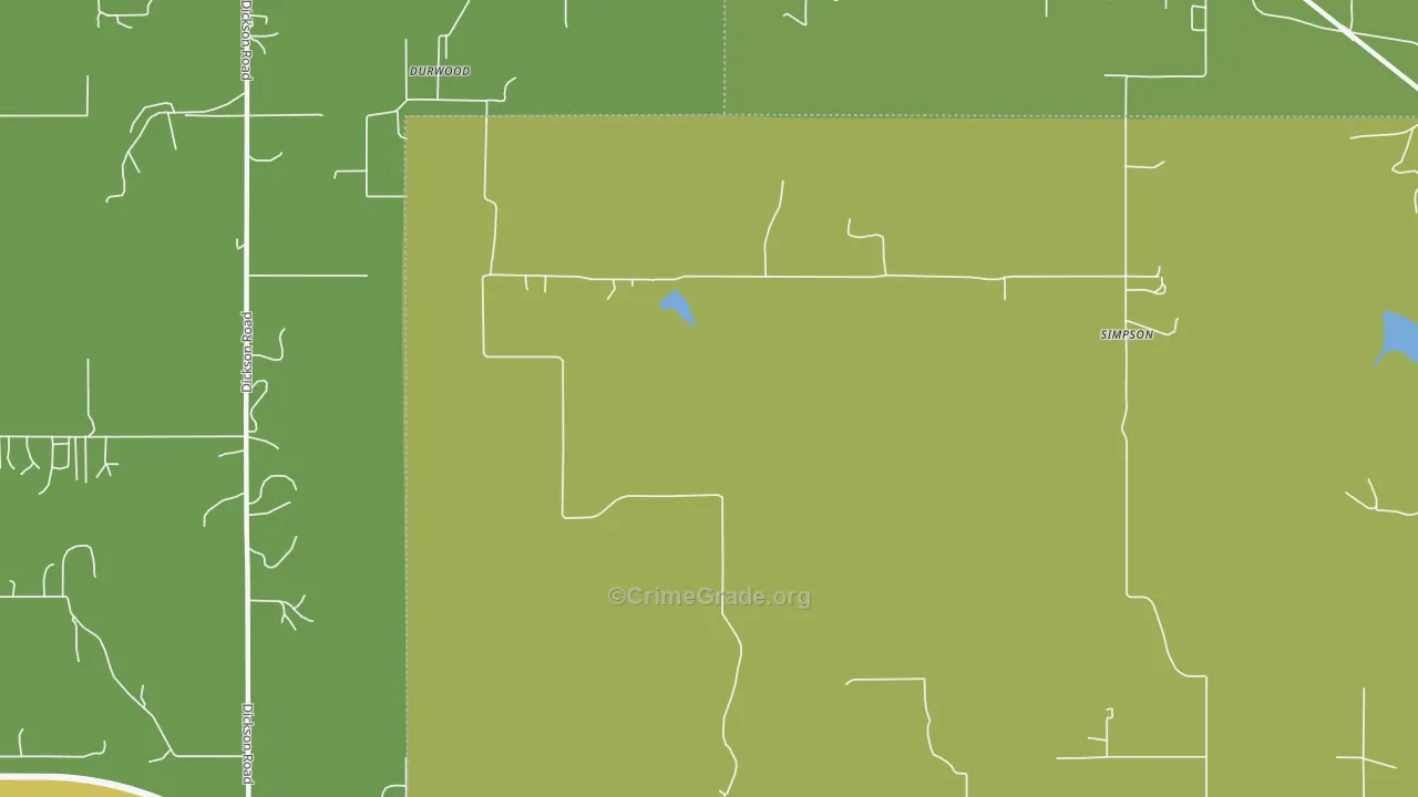 Durwood, OK Map of Burglary Rates