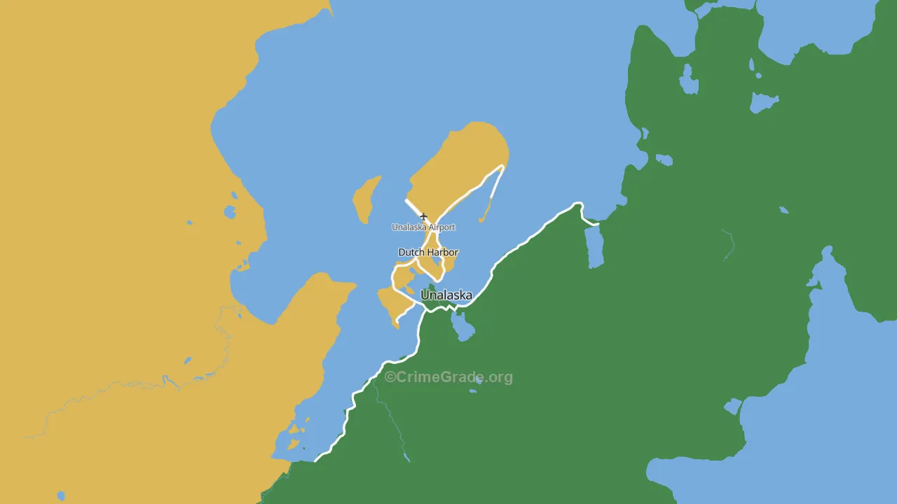 Dutch Harbor, AK Map of Burglary Rates