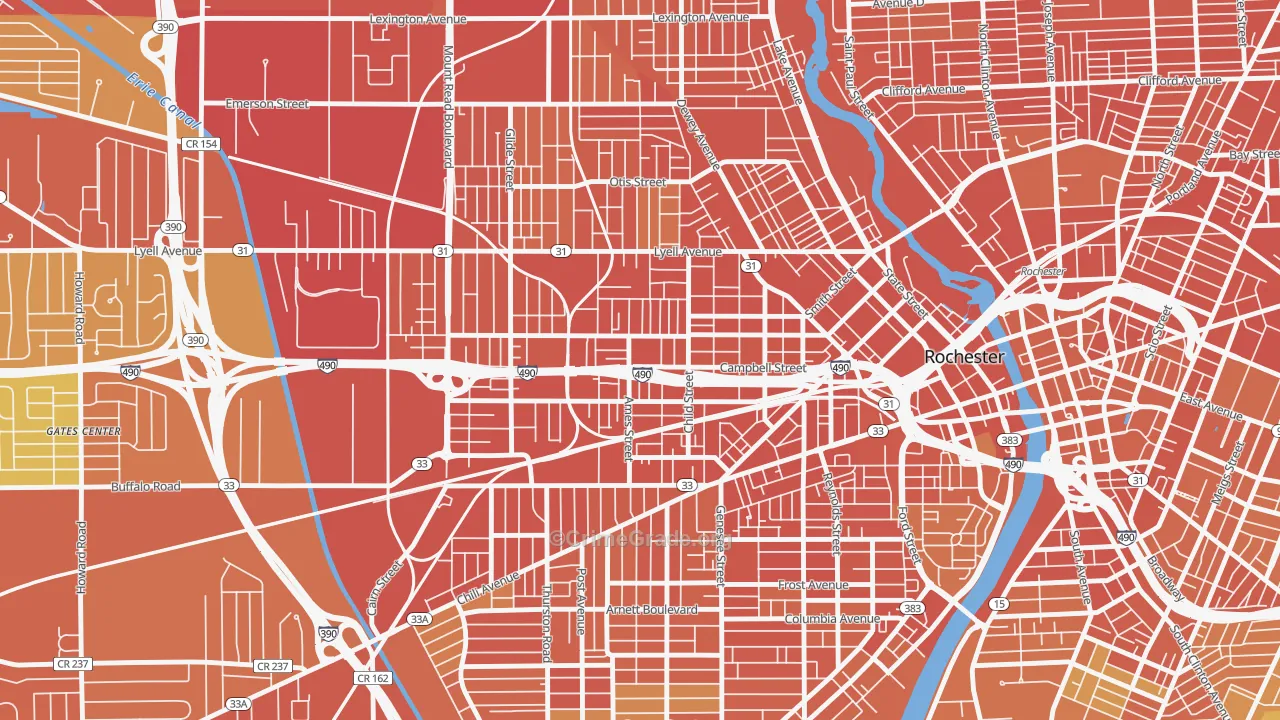Dutchtown, Rochester, NY Map of Burglary Rates