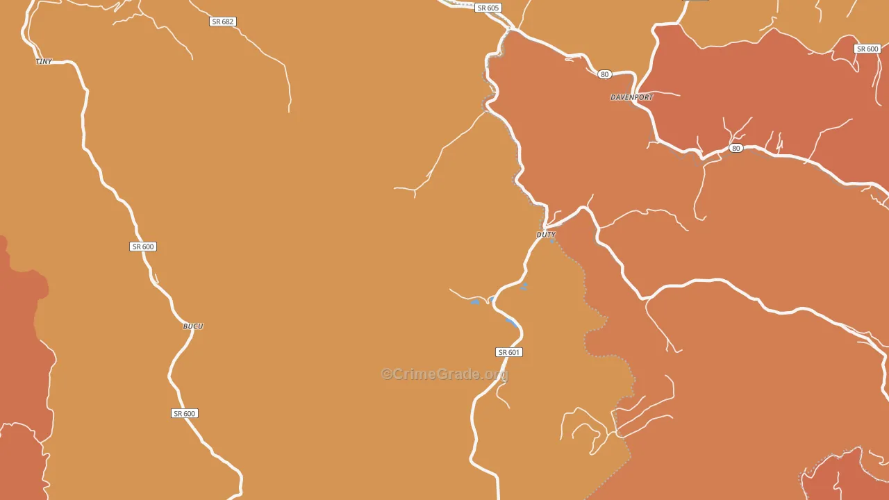 Duty, VA Map of Burglary Rates
