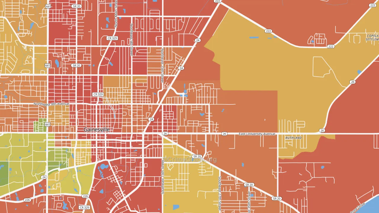 Duval-Eagle Eyes Crime Watch, Gainesville, FL Map of Burglary Rates