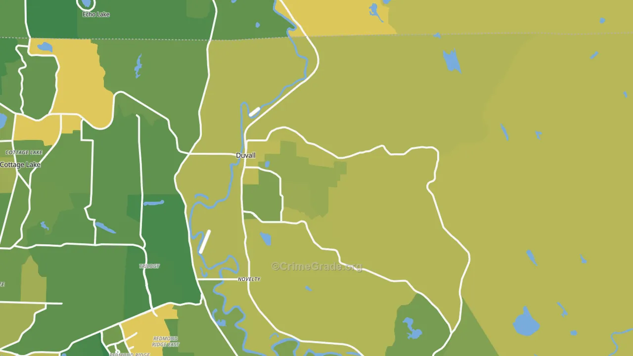 Duvall, WA Map of Burglary Rates