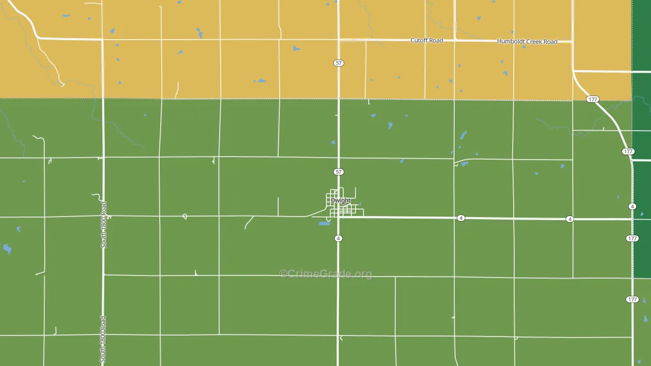 Dwight, KS Map of Burglary Rates