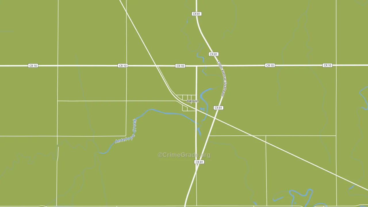 Dwight, ND Map of Burglary Rates