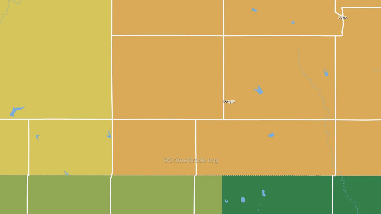 Dwight, NE Map of Burglary Rates