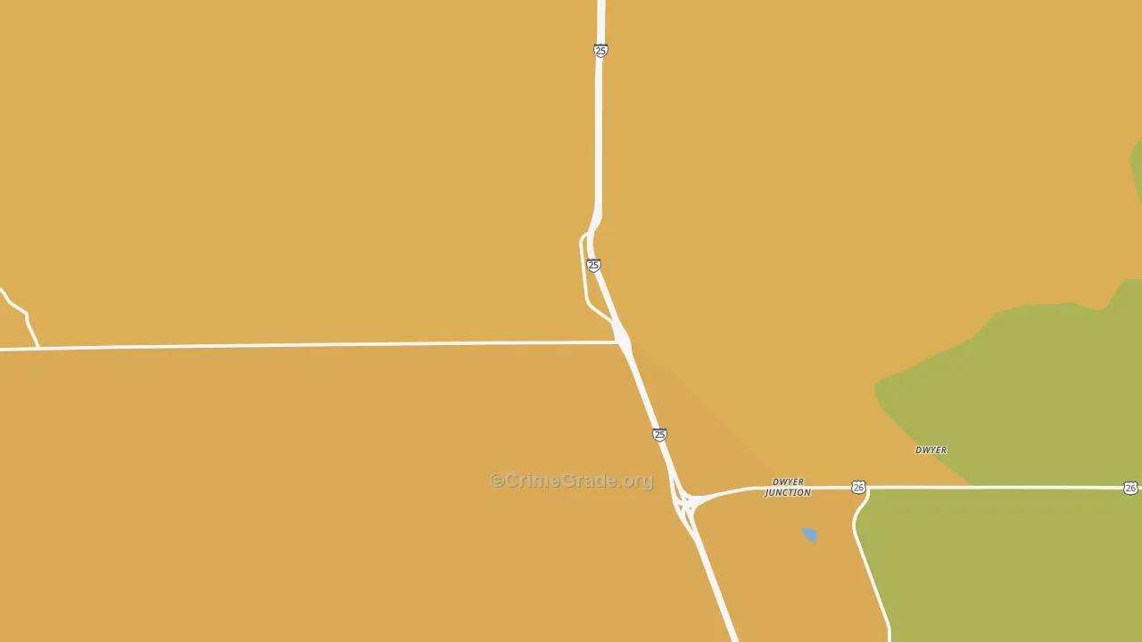Dwyer, WY Map of Burglary Rates