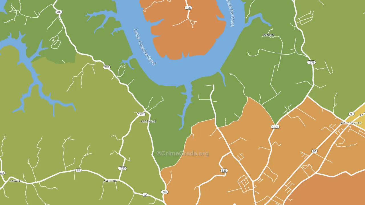 Eadsville, KY Map of Burglary Rates