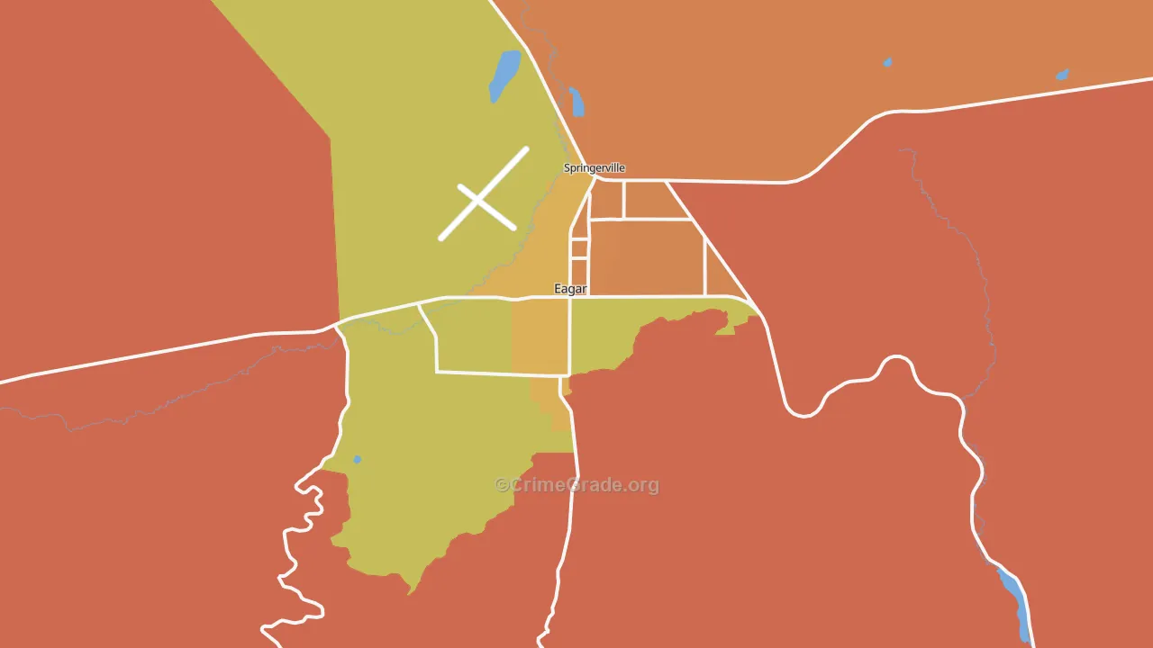 Eagar, AZ Map of Burglary Rates