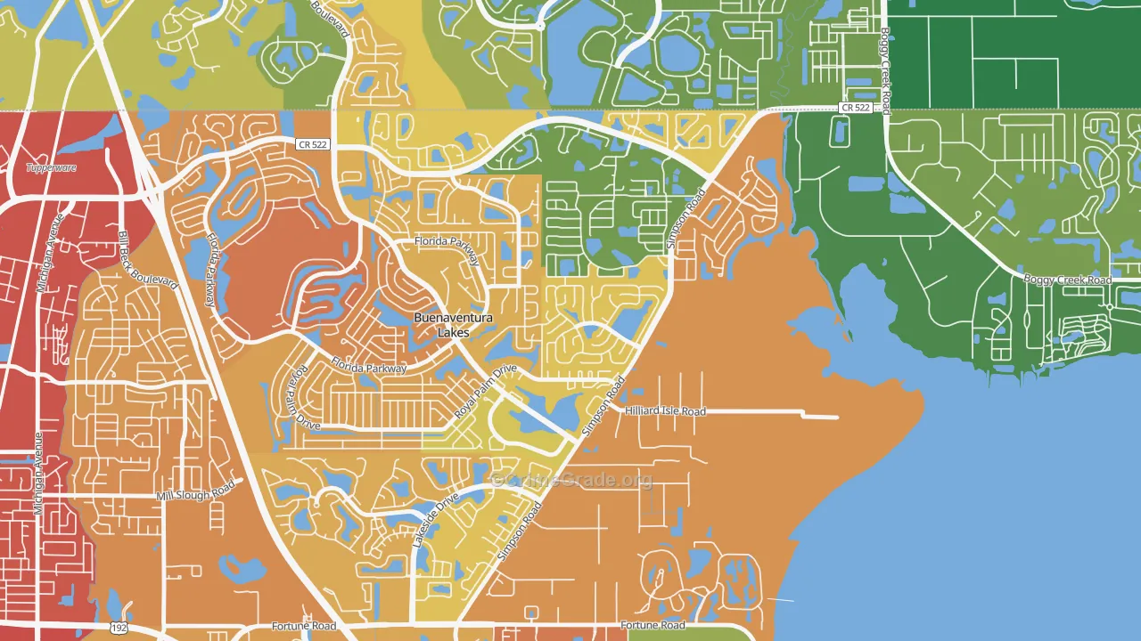 Eagle Bay, Kissimmee, FL Map of Burglary Rates