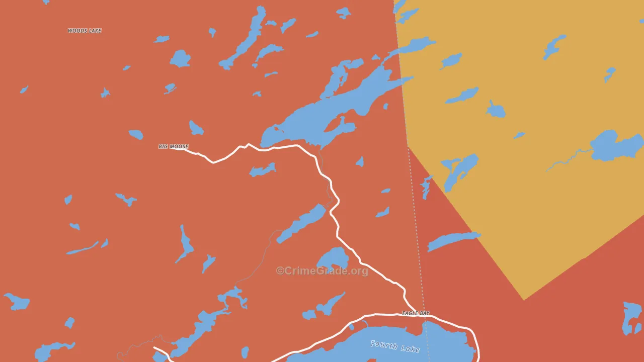 Eagle Bay, NY Map of Burglary Rates