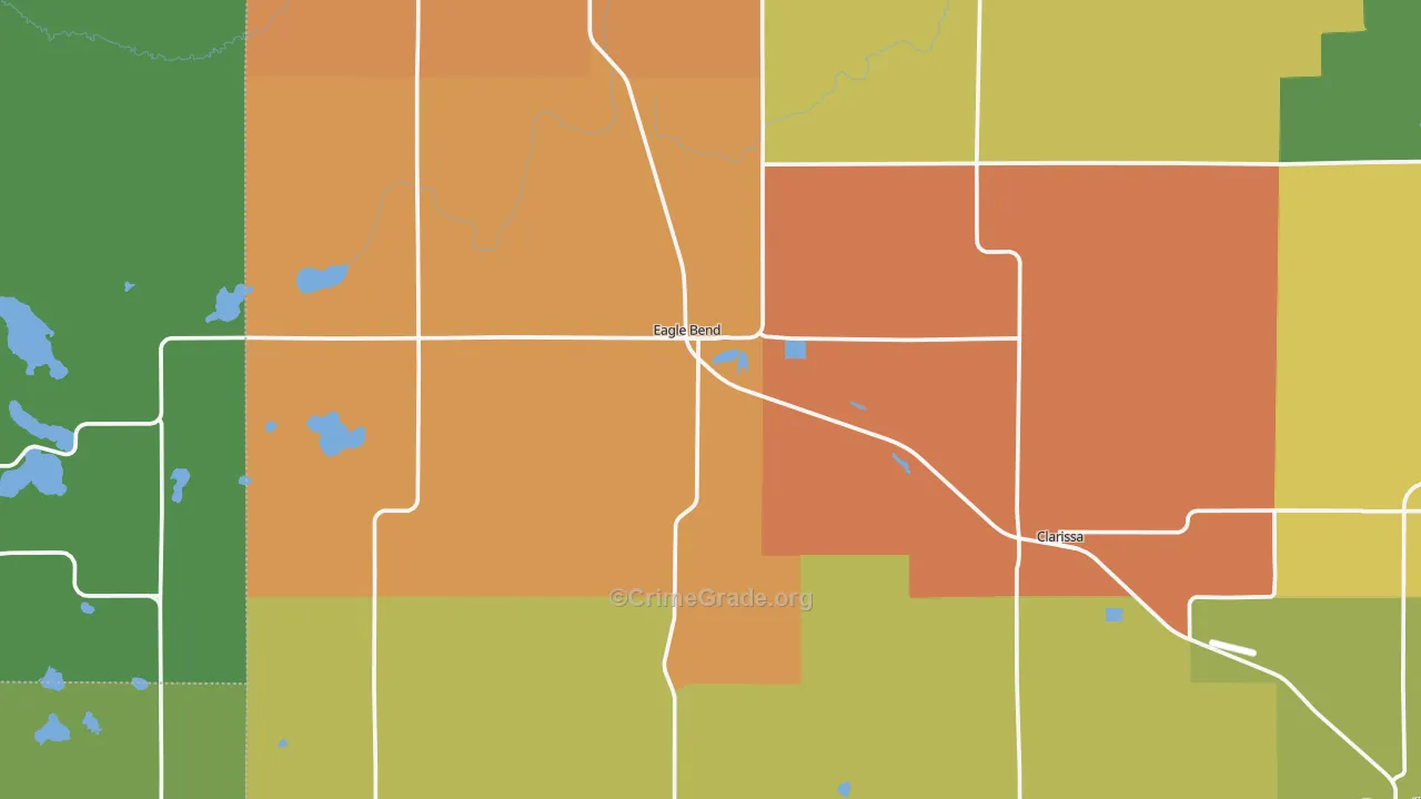 Eagle Bend, MN Map of Burglary Rates