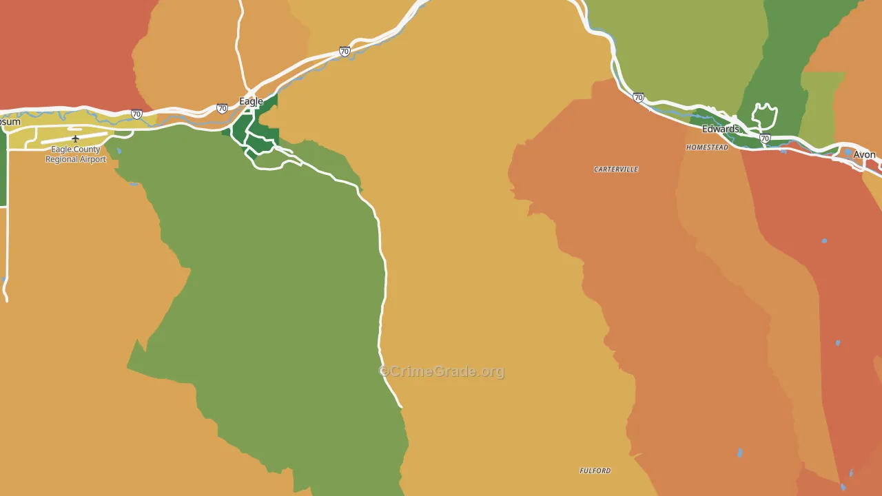 Eagle County, CO Map of Burglary Rates