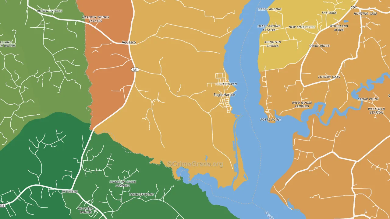 Eagle Harbor, MD Map of Burglary Rates