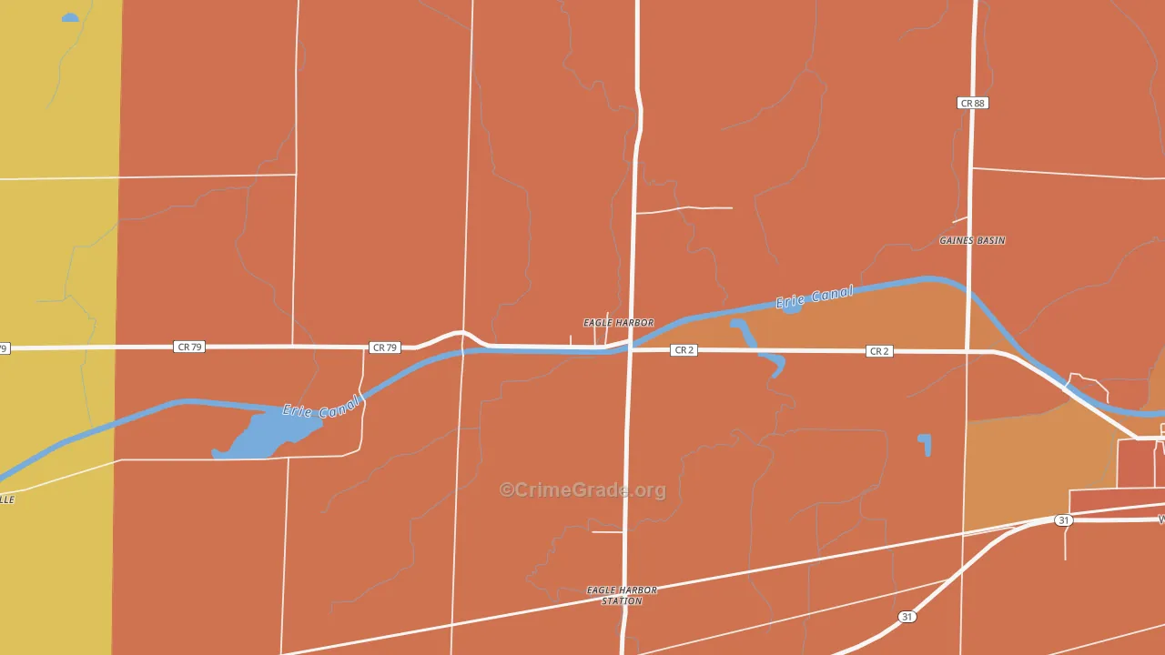 Eagle Harbor, NY Map of Burglary Rates
