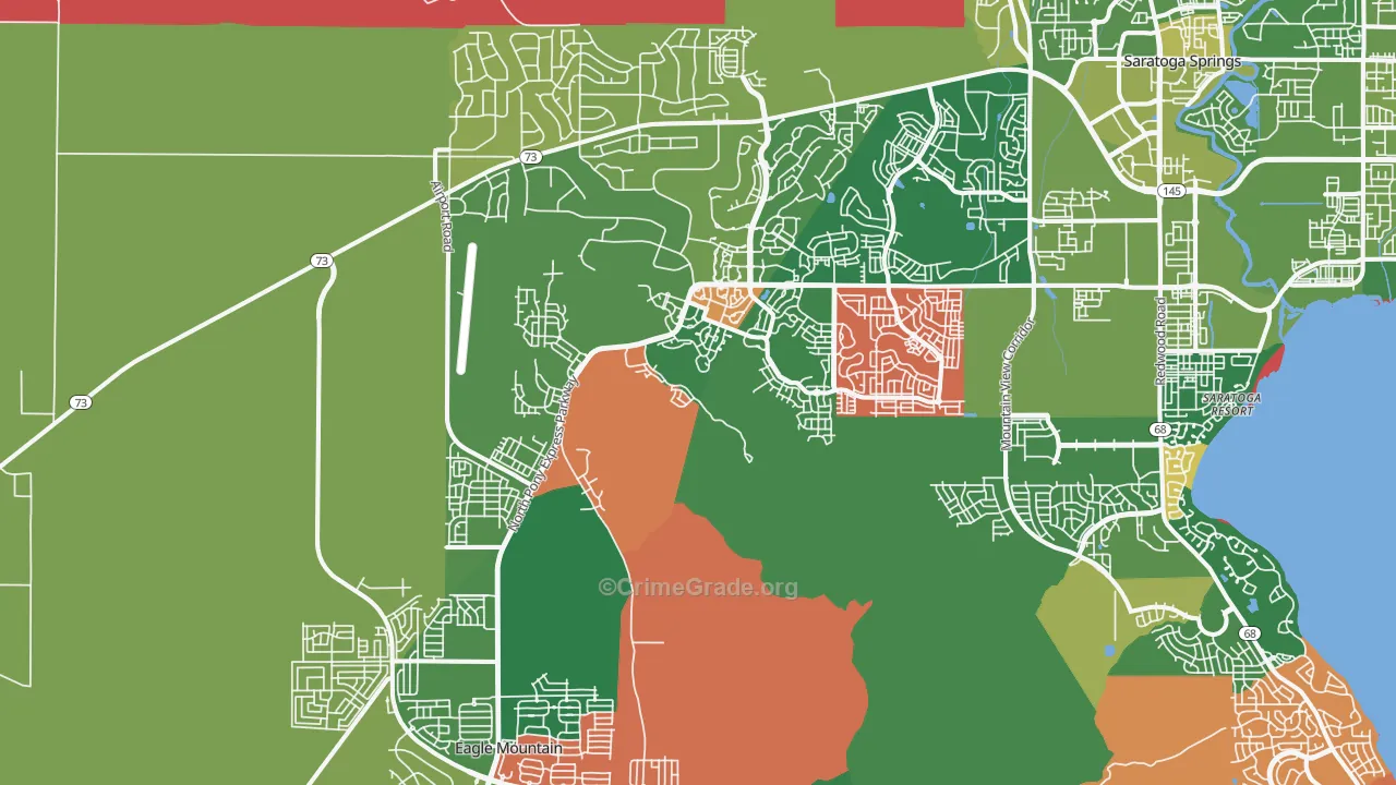 Eagle Mountain, UT Map of Burglary Rates