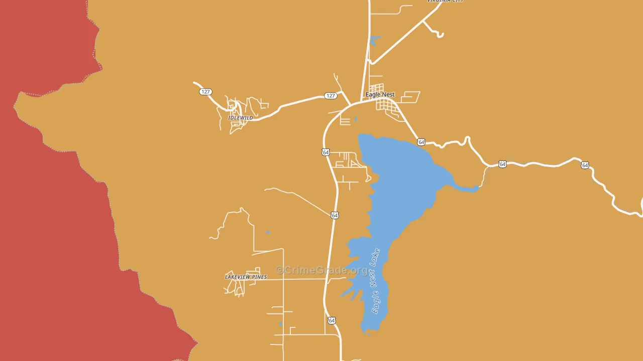 Eagle Nest, NM Map of Burglary Rates