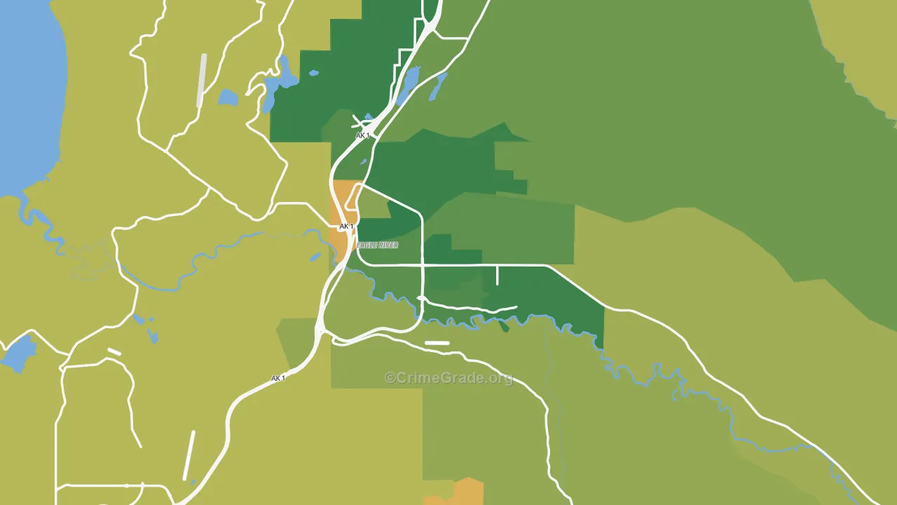 Eagle River, AK Map of Burglary Rates