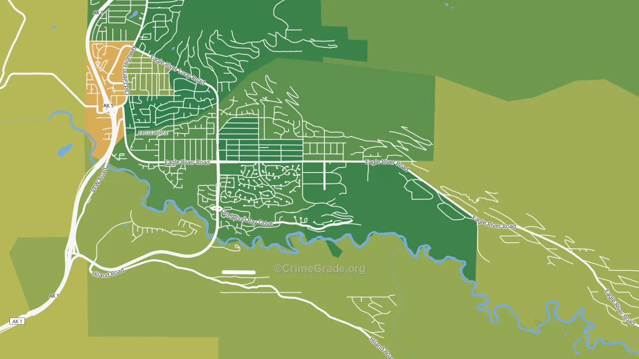 Eagle River Valley, Eagle River, AK Map of Burglary Rates