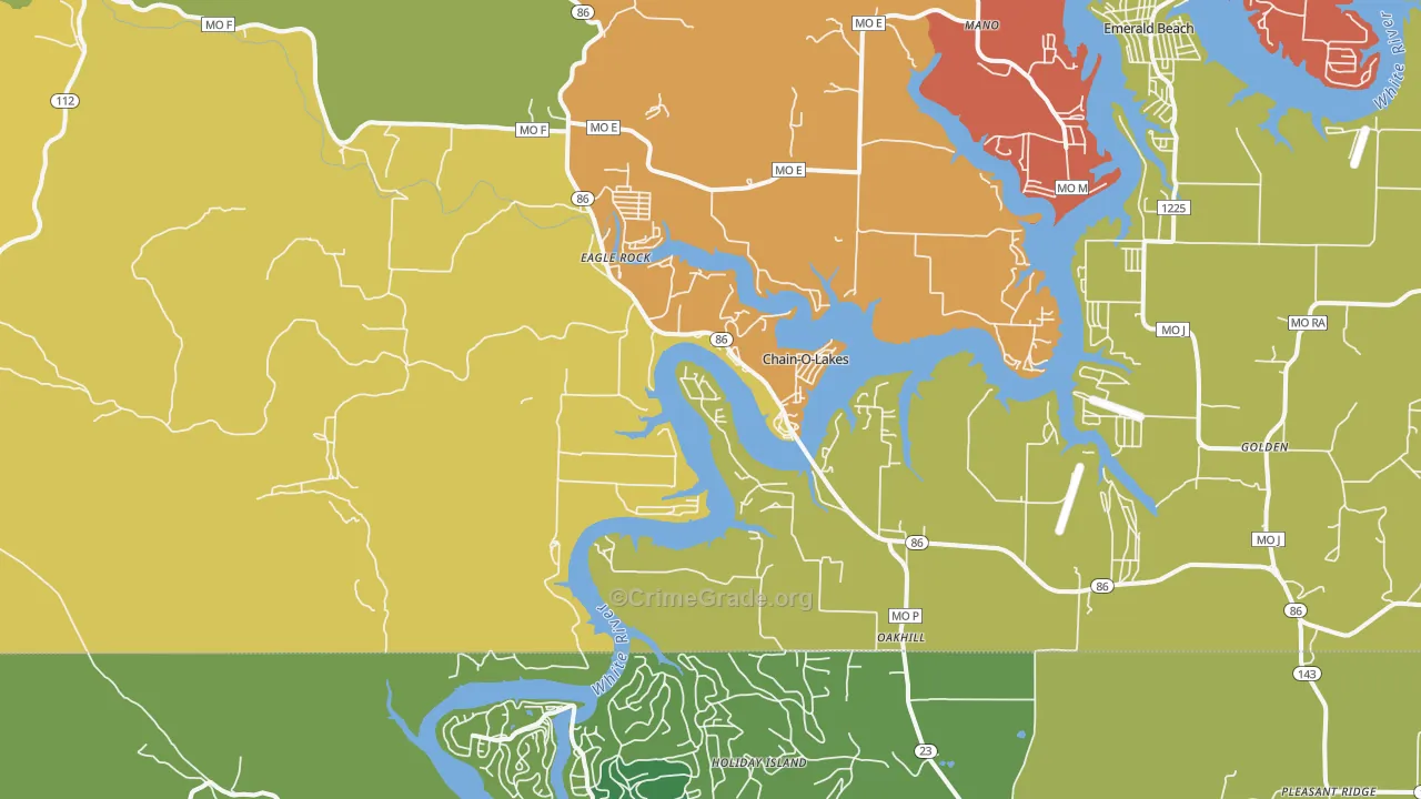 Eagle Rock, MO Map of Burglary Rates