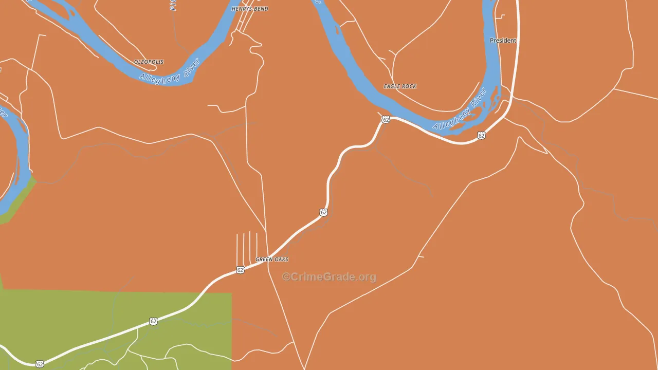 Eagle Rock, PA Map of Burglary Rates