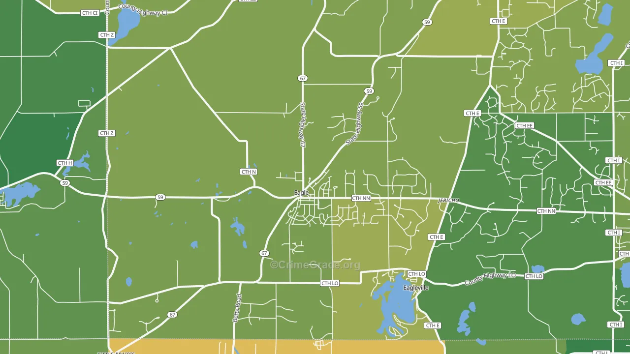 Eagle, WI Map of Burglary Rates