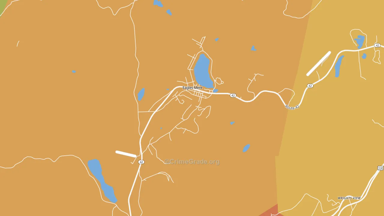 Eagles Mere, PA Map of Burglary Rates