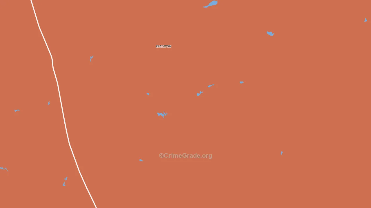 Eagleton, MT Map of Burglary Rates