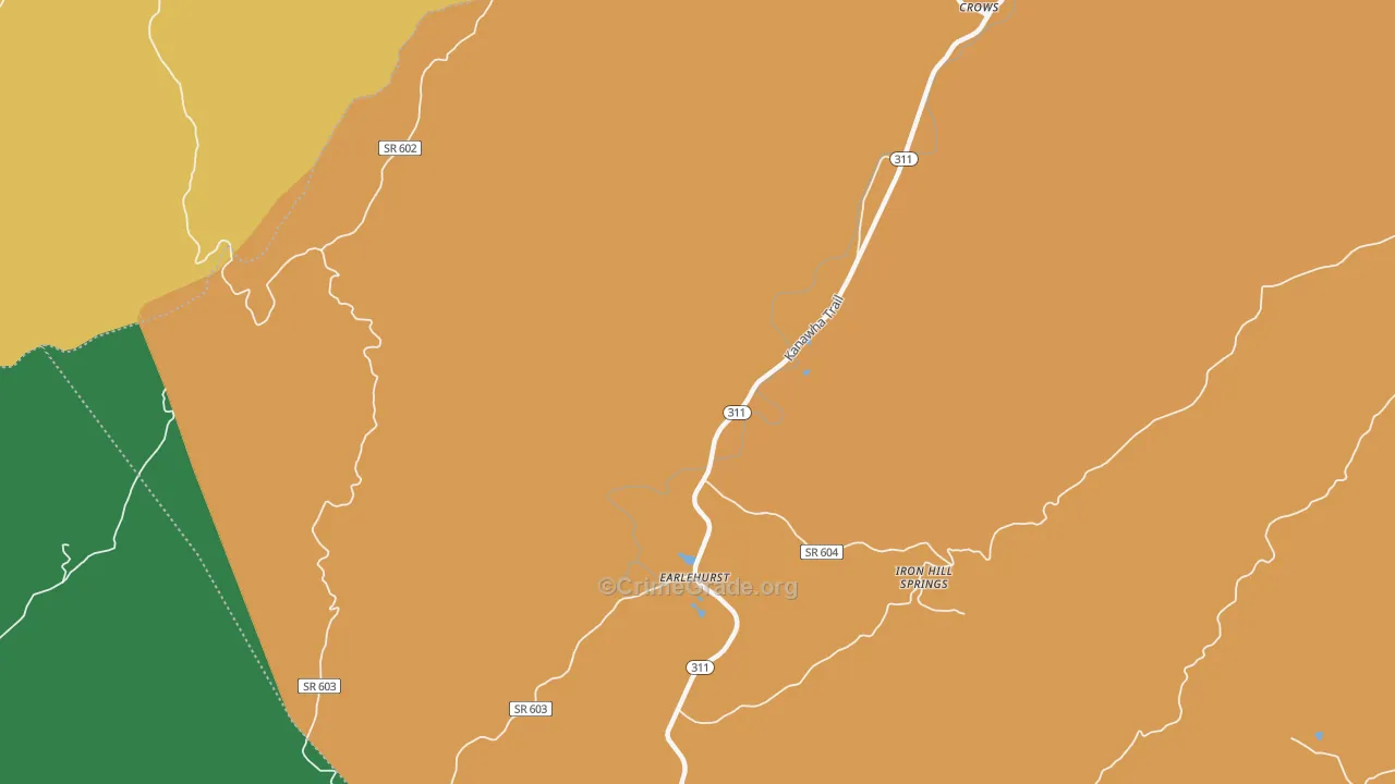 Earlehurst, VA Map of Burglary Rates