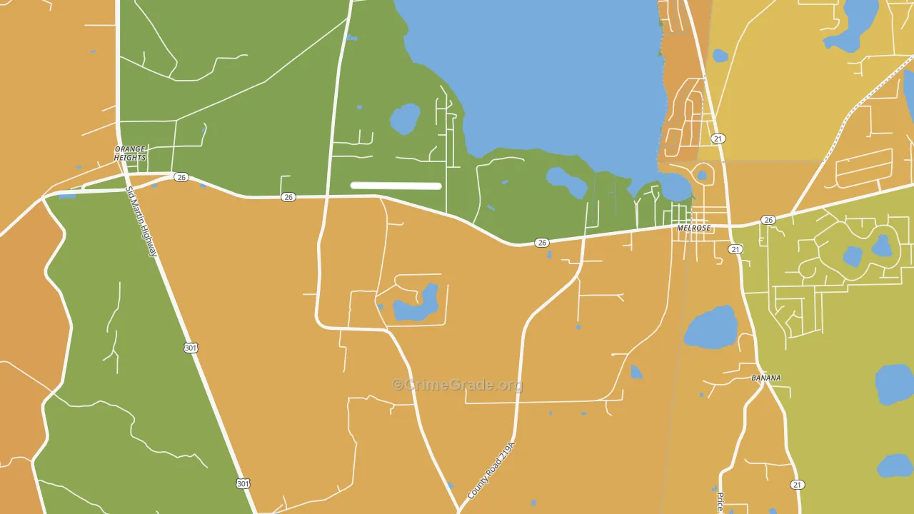Earleton, FL Map of Burglary Rates