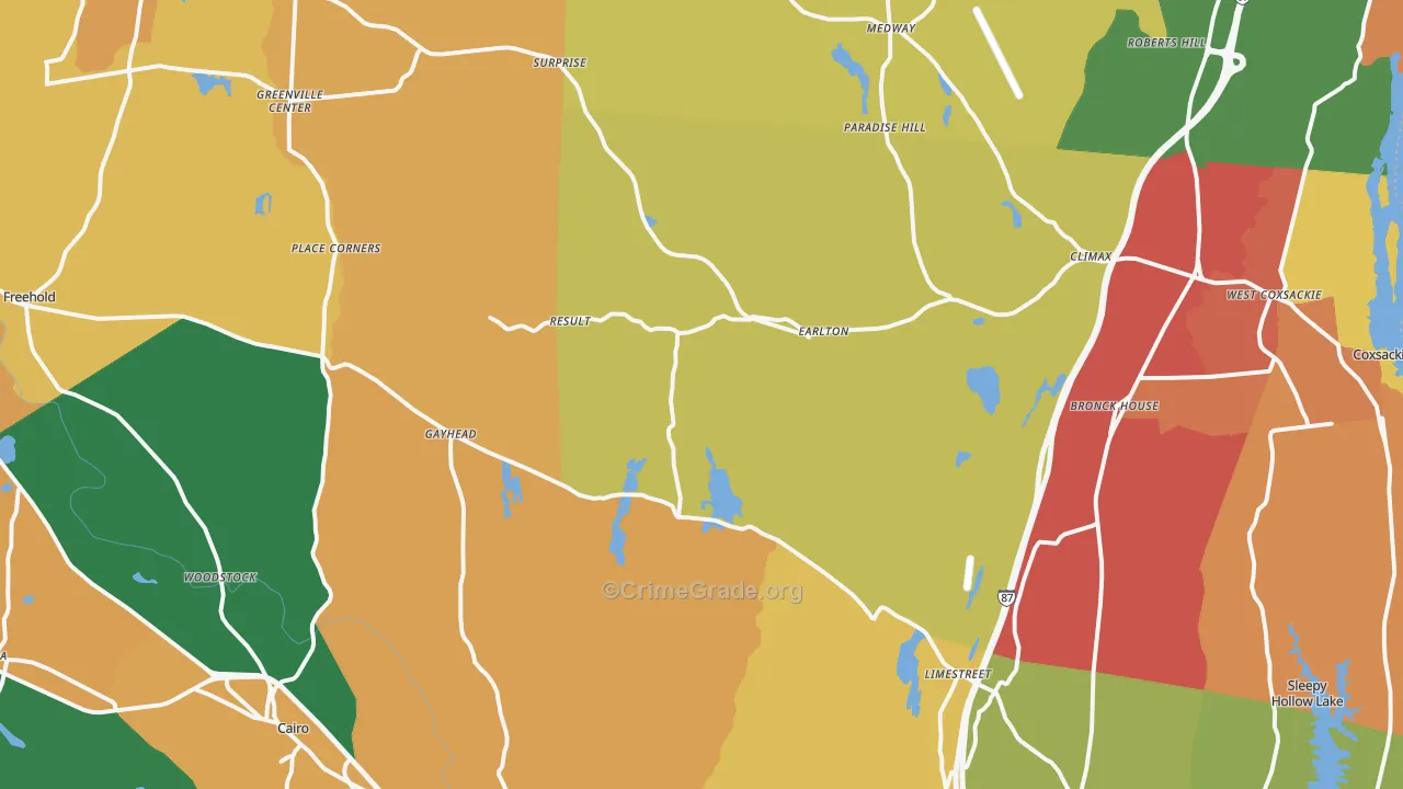 Earlton, NY Map of Burglary Rates