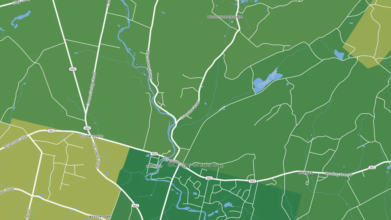 Earlville, PA Map of Burglary Rates