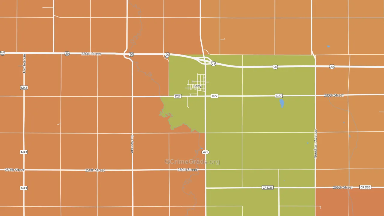 Early, IA Map of Burglary Rates