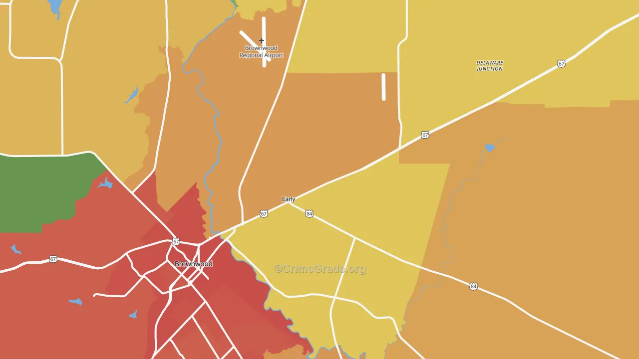 Early, TX Map of Burglary Rates
