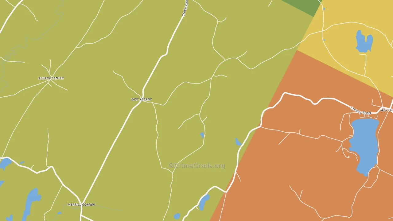 East Albany, VT Map of Burglary Rates