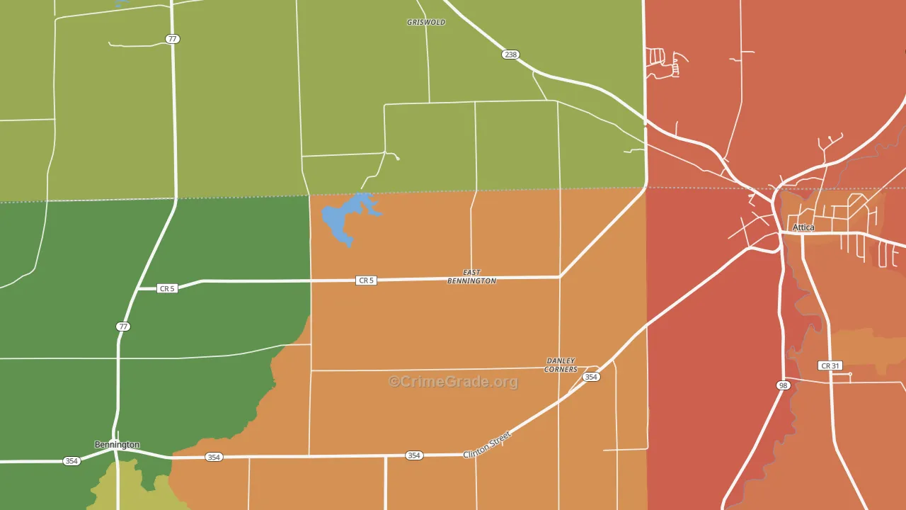 East Bennington, NY Map of Burglary Rates