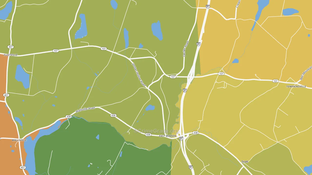East Benton, PA Map of Burglary Rates