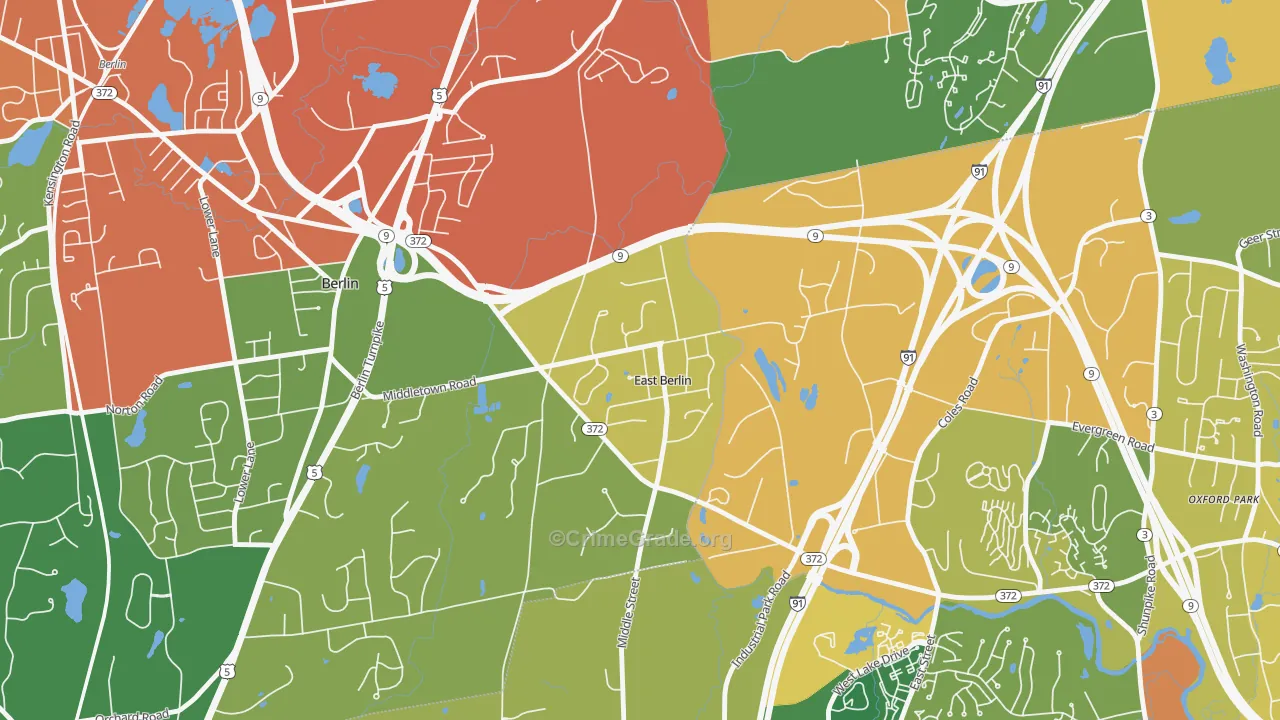 East Berlin, CT Map of Burglary Rates