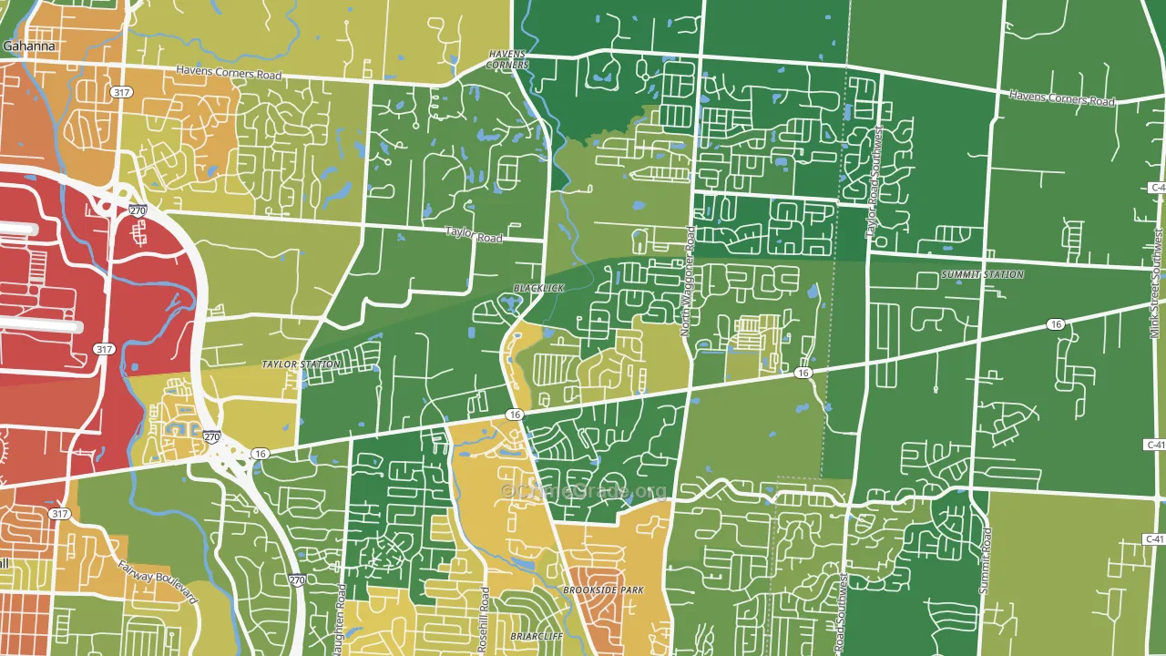 East Broad, Black Lick, OH Map of Burglary Rates