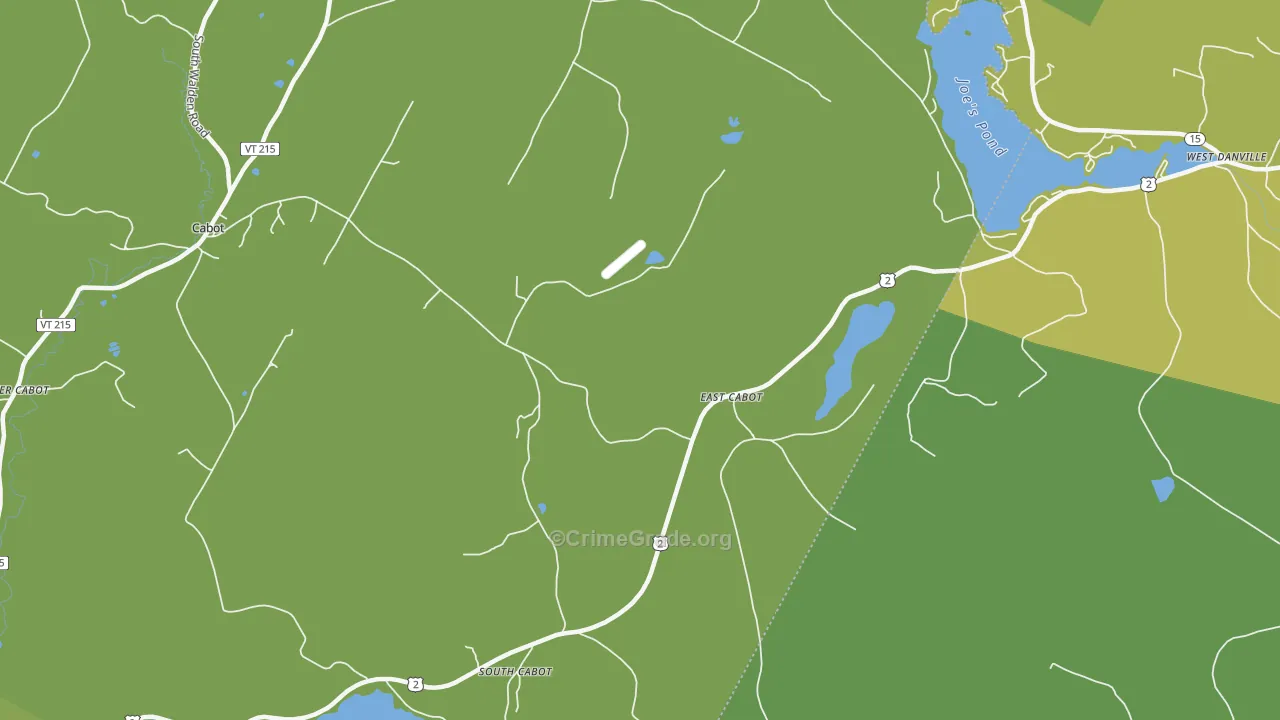 East Cabot, VT Map of Burglary Rates