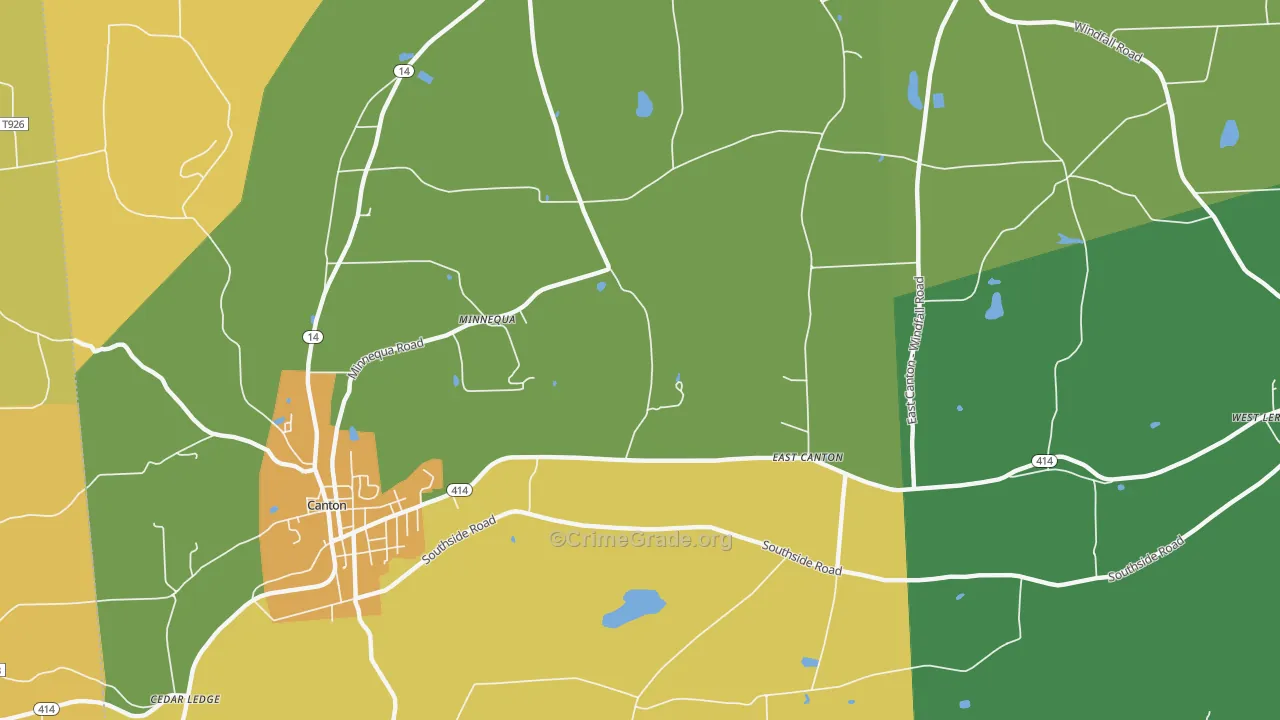 East Canton, PA Map of Burglary Rates
