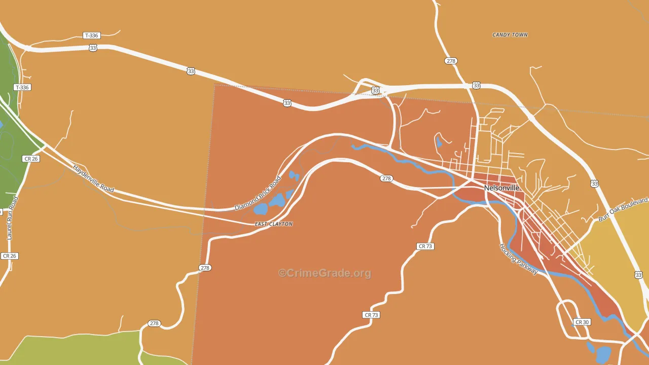 East Clayton, OH Map of Burglary Rates
