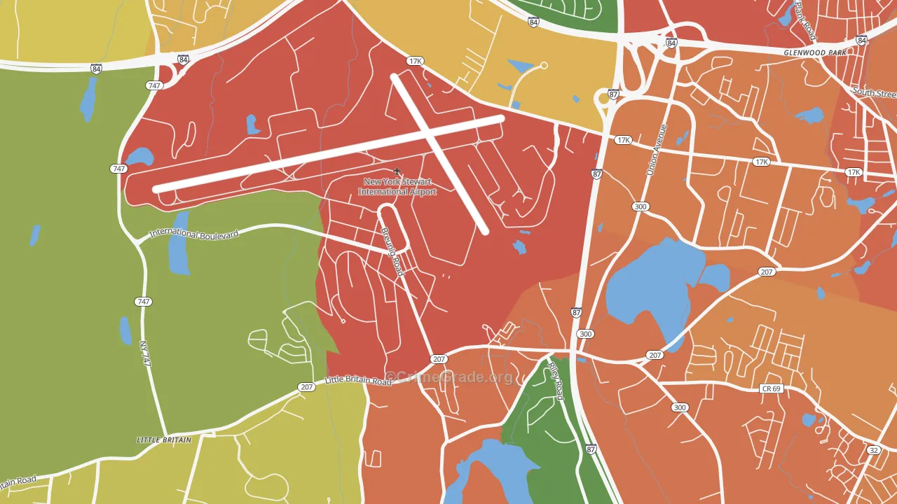 East Coldenham, NY Map of Burglary Rates