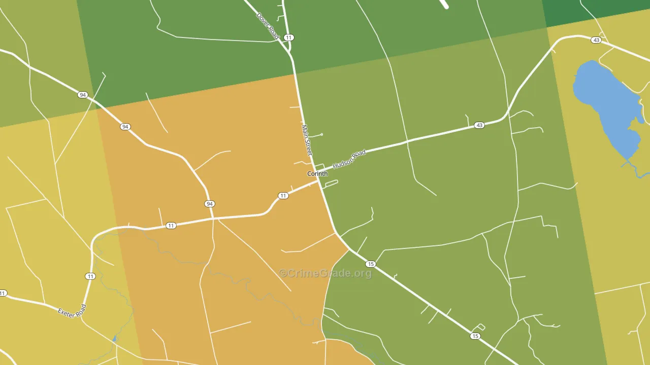 East Corinth, ME Map of Burglary Rates