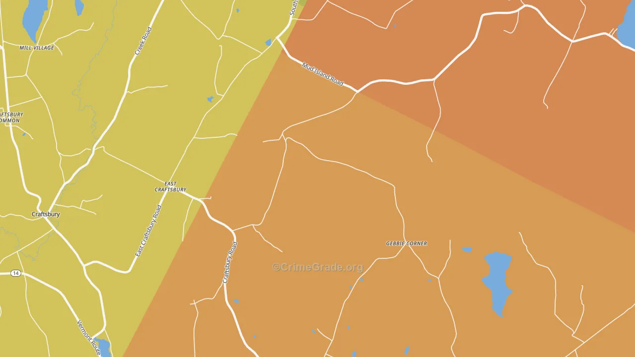 East Craftsbury, VT Map of Burglary Rates