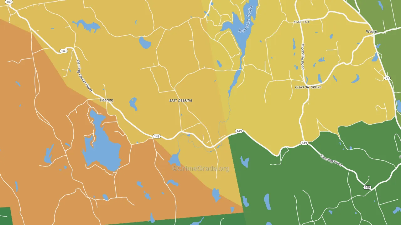 East Deering, NH Map of Burglary Rates