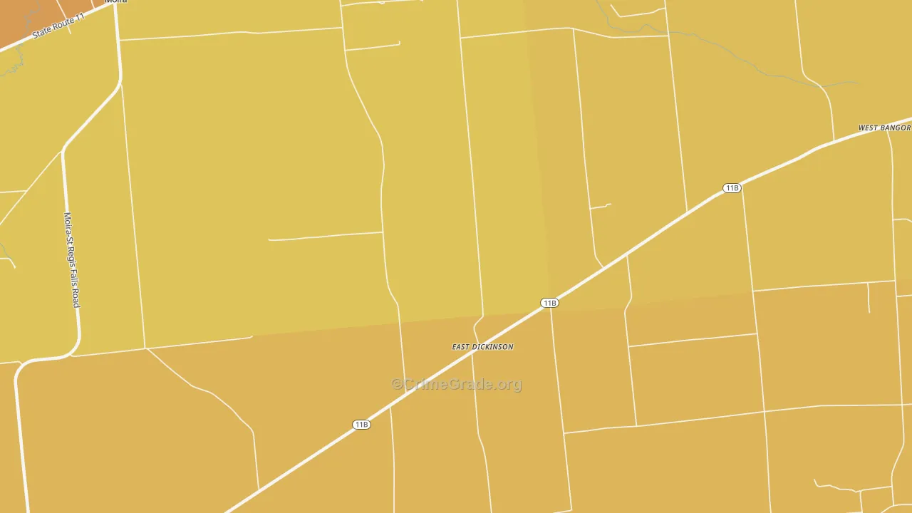 East Dickinson, NY Map of Burglary Rates